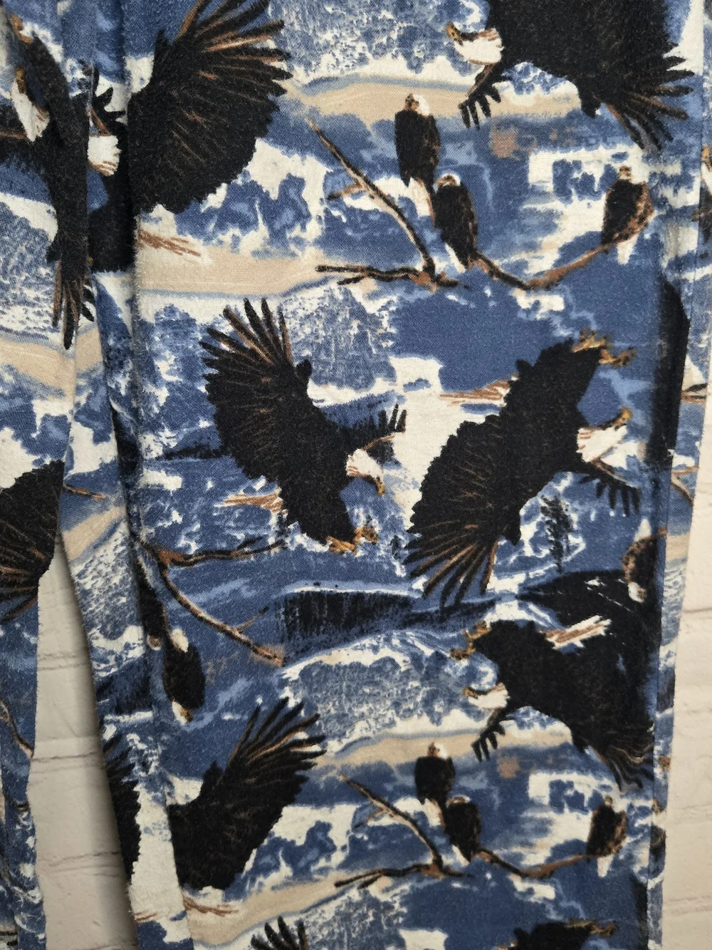 varsity sleepwear bald eagle nature 100% cotton flannel Sleep Lounge pants